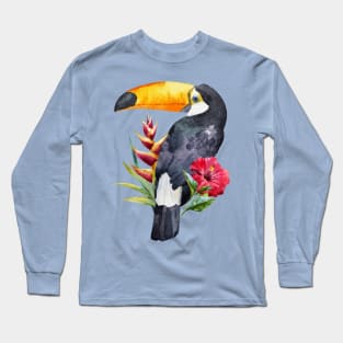 Watercolor Toucan Long Sleeve T-Shirt